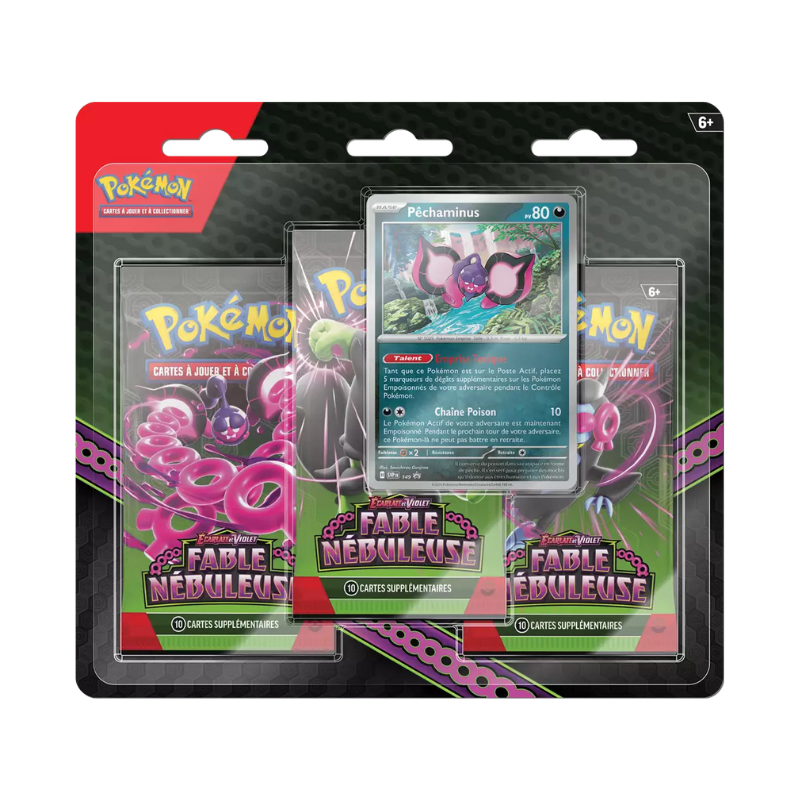 Cartes Pokemon - Tripack Blister Fable Nébuleuse Promo Péchaminus