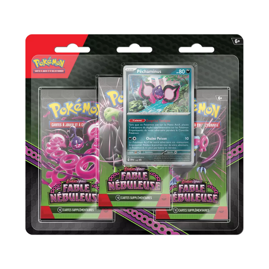 Cartes Pokemon - Tripack Blister Fable Nébuleuse Promo Péchaminus