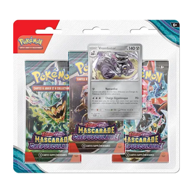 Cartes Pokemon - Tripack Blister Mascarade Crépusculaire Promo Vrombotor