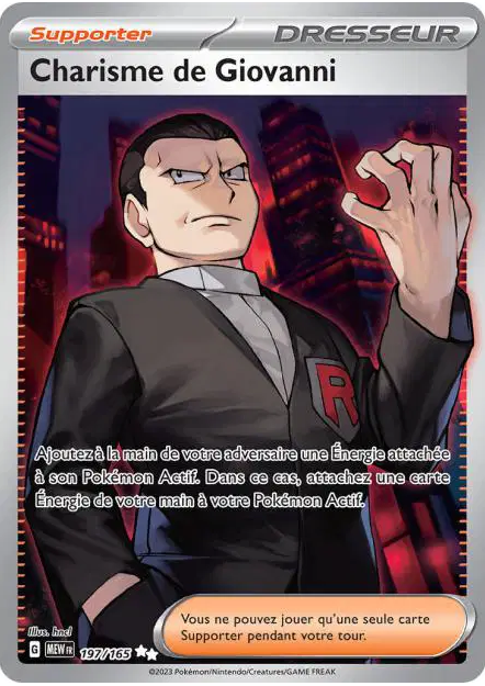 CHARISME DE GIOVANNI 197/165 Pokémon 151 EV3.5