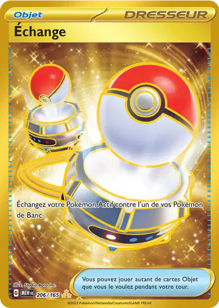 GOLD ECHANGE 206/165 Pokémon 151 EV3.5