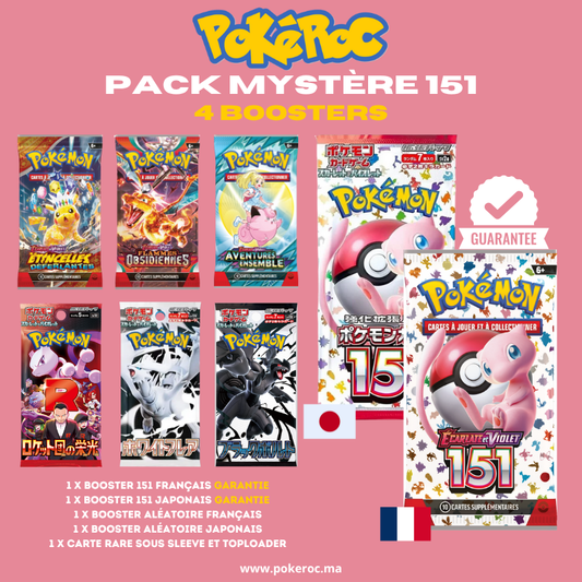 PACK MYSTERE 151 4 Booster : Garantie 1 FR 151 + 1 JAP 151