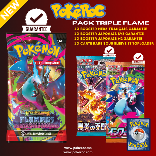 PACK MYSTÈRE 3 Booster Pokémon Flammes Fantasmagoriques Garantie